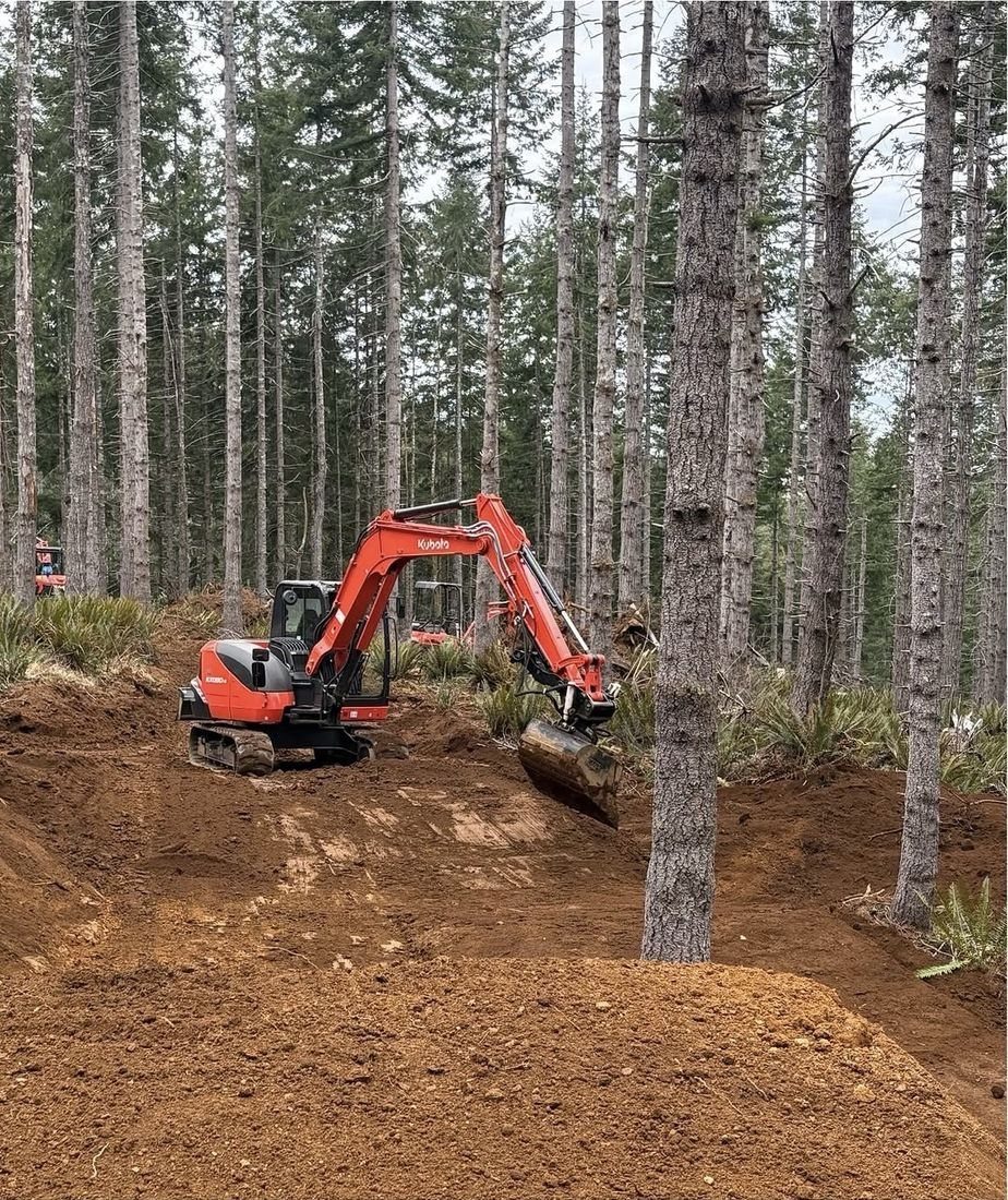 Excavator work along a ridgeline at Buzzard Butte